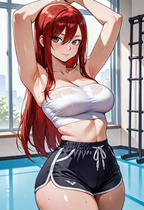 Erza gym session x BBC messingwithai ai generated