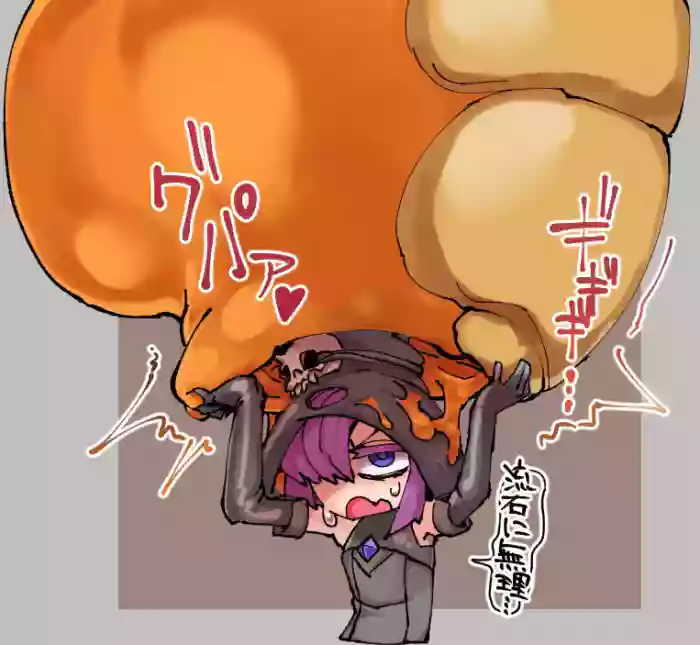 蜜壺型ハニービーのマヴィナと魔女見習いヅナちゃんの落書き（角塚）