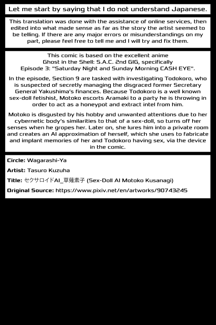 Sex-Doll AI Motoko Kusanagi